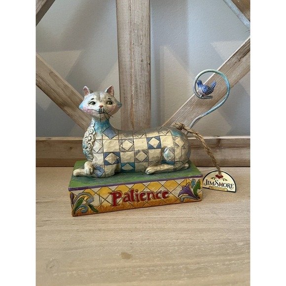 Jim Shore Heartwood Creek 2006 Patience Cat Figure With Bird V4006926 - Picture 3 of 6